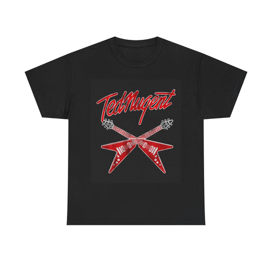 Ted Nugent Tshirt Vintage guitar rock band 80s American Unisex Heavy Cotton Tee