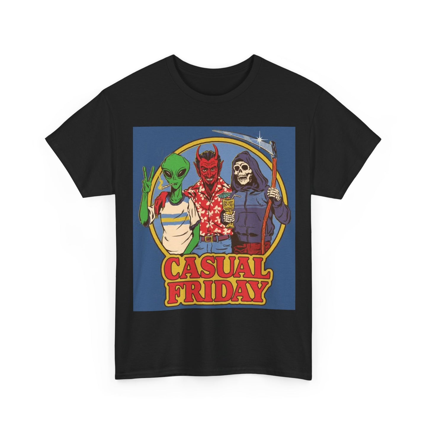 Casual Friday Tshirt Funny Graphic Retro 80s Unisex Heavy Cotton Tee