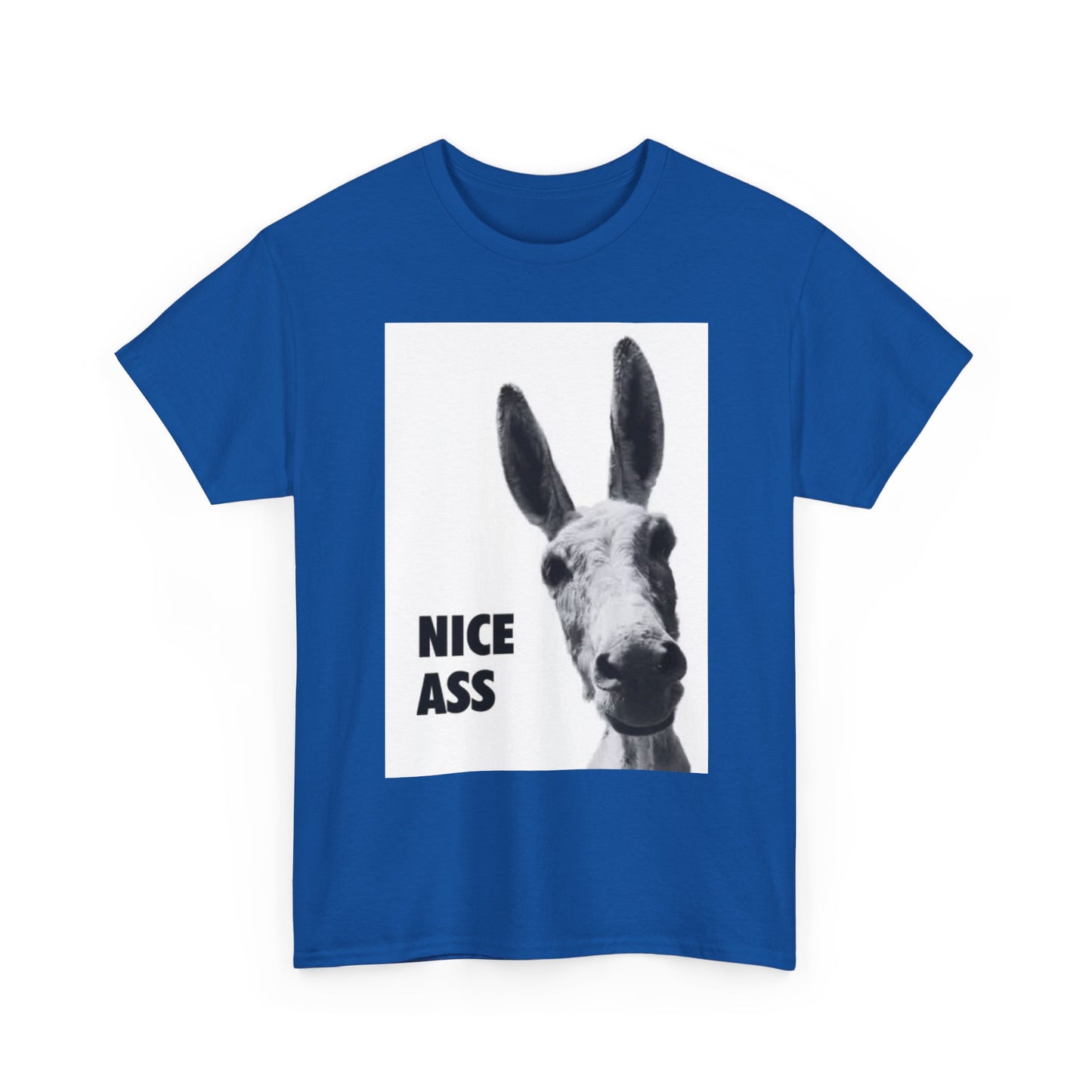 Nice Ass T Shirt Funny Donkey Animal Jokes Comedy Gift Unisex Heavy Cotton Tee