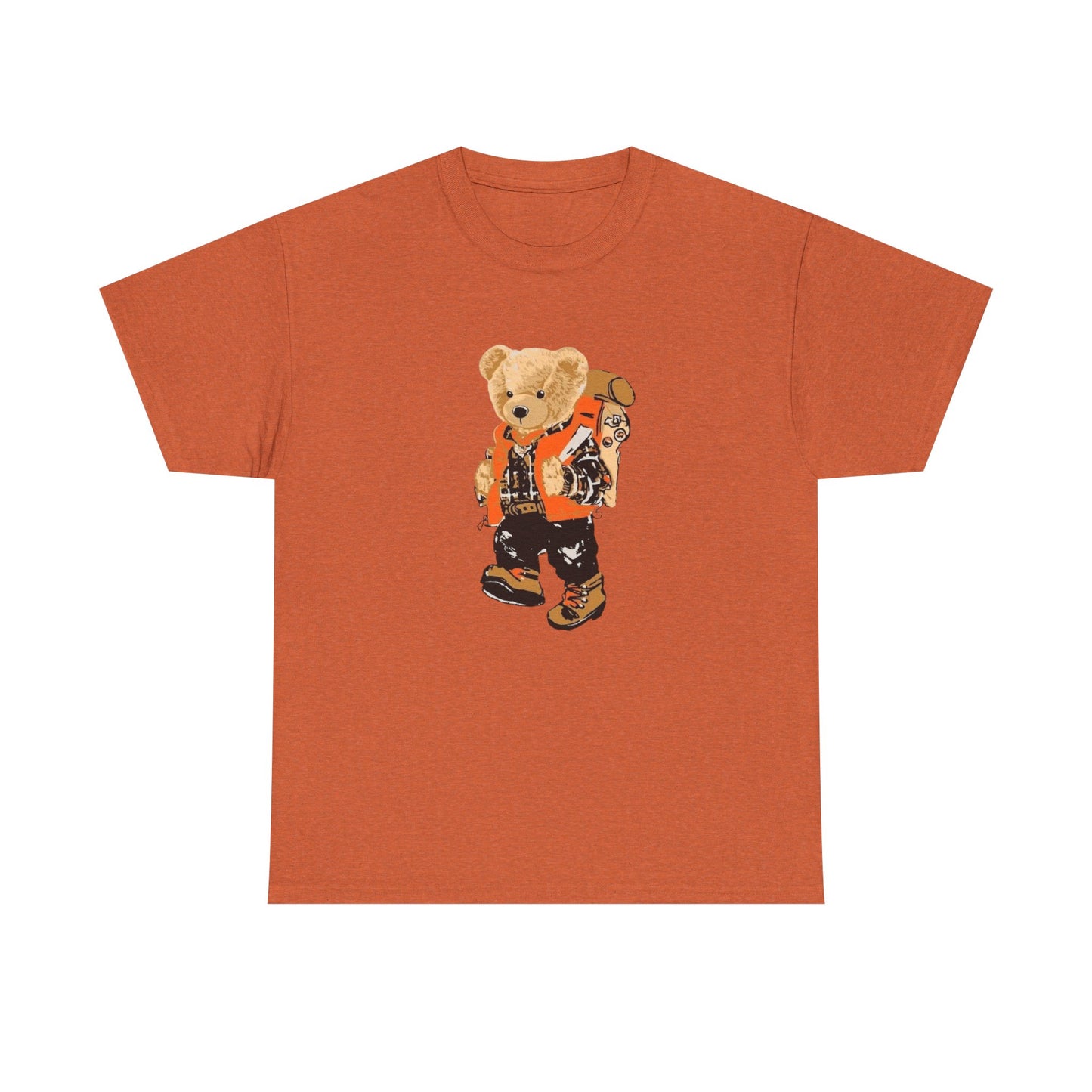Camping Teddy Bear Graphic T Shirt Unisex Heavy Cotton Tee Gift Vintage
