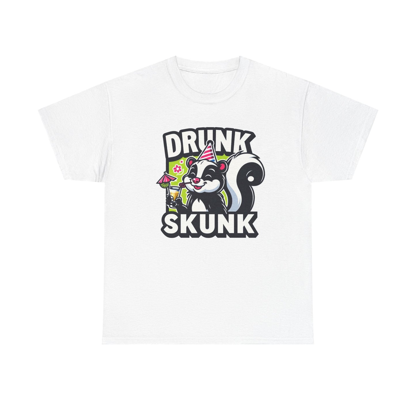 Drunk As A Skunk Graphic T Shirt Funny Beers Gift Unisex Heavy Cotton Tee