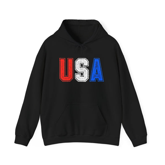 USA Red White And Blue Graphic Hoodie Unisex Heavy Blend™ Hooded Sweatshirt