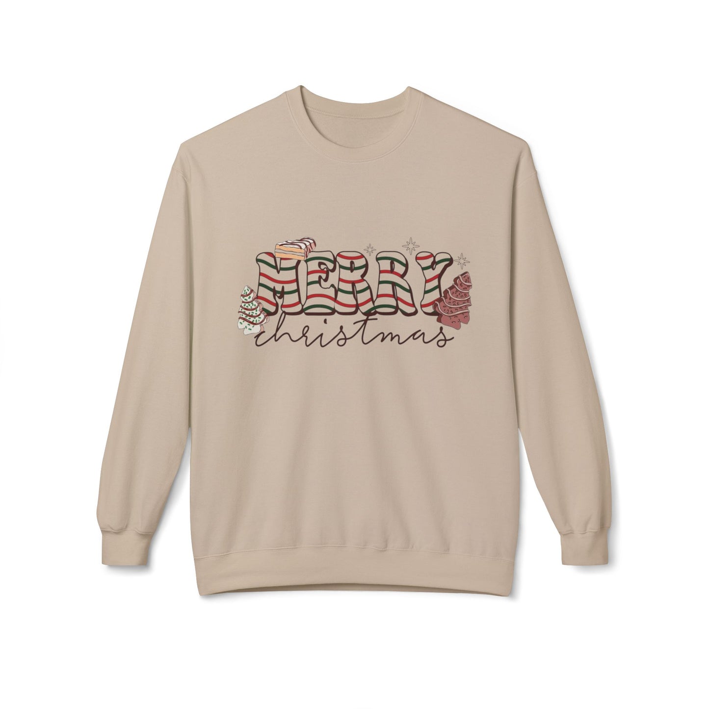 Christmas Tree Cakes Sweater Funny NEW Unisex Fleece Crewneck Sweatshirt