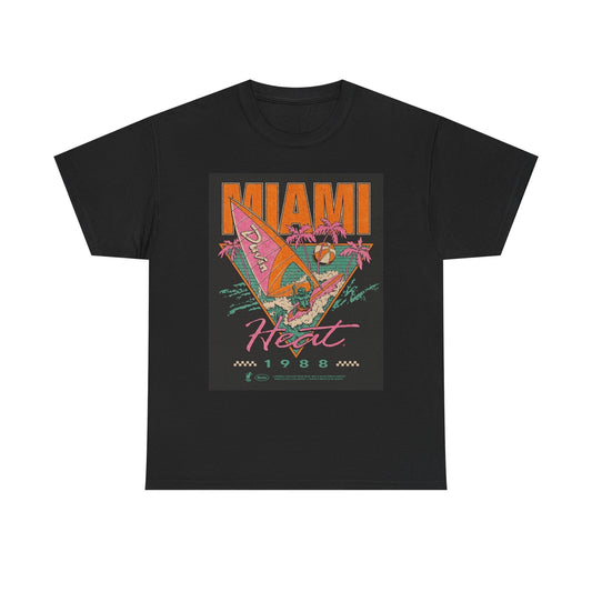 Miami Heat Graphic T Shirt Vintage Florida Unisex Heavy Cotton Tee