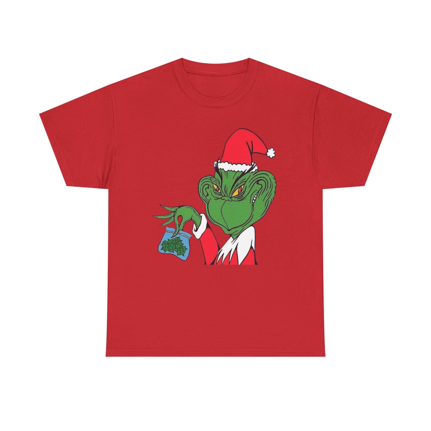 Christmas Grinch Weed Funny Graphic T Shirt NEW ADULT TEE VINTAGE