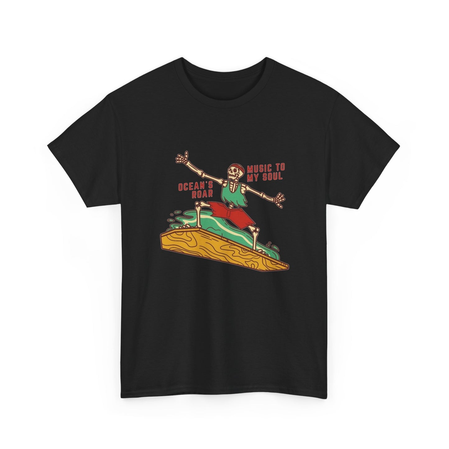 Oceans Roar Surfing Graphic T Shirt Unisex Heavy Cotton NEW Tee