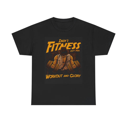Indiana Jones Gym T Shirt Retro Movie Graphic Gear Unisex Heavy Cotton Tee