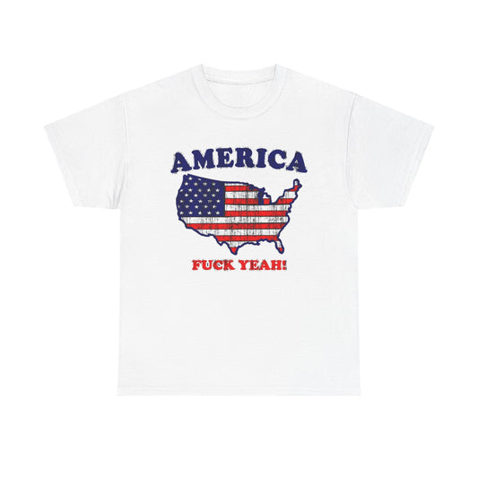 America Hell Yeah Funny Graphic T Shirt Unisex Heavy Cotton Tee