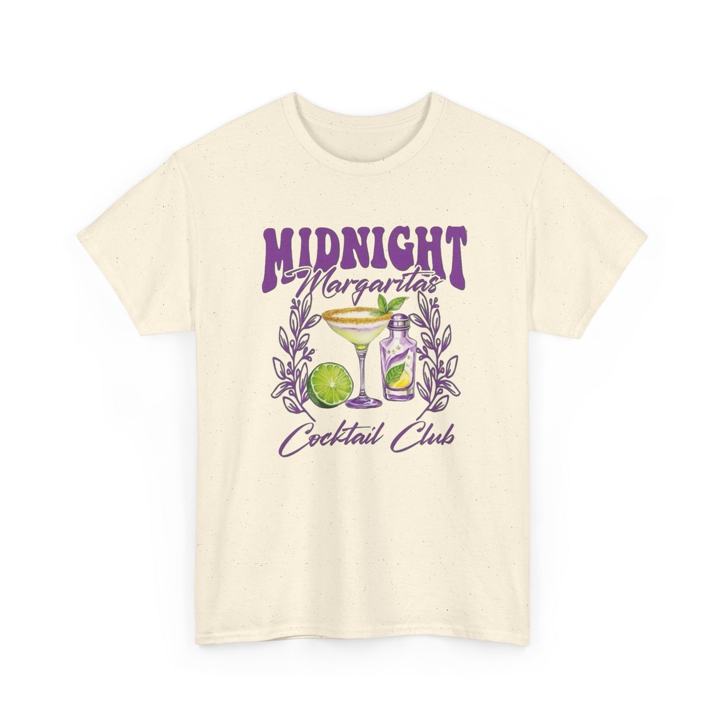 Midnight Margaritas Cocktail Club Graphic T Shirt NEW Unisex Heavy Cotton Tee