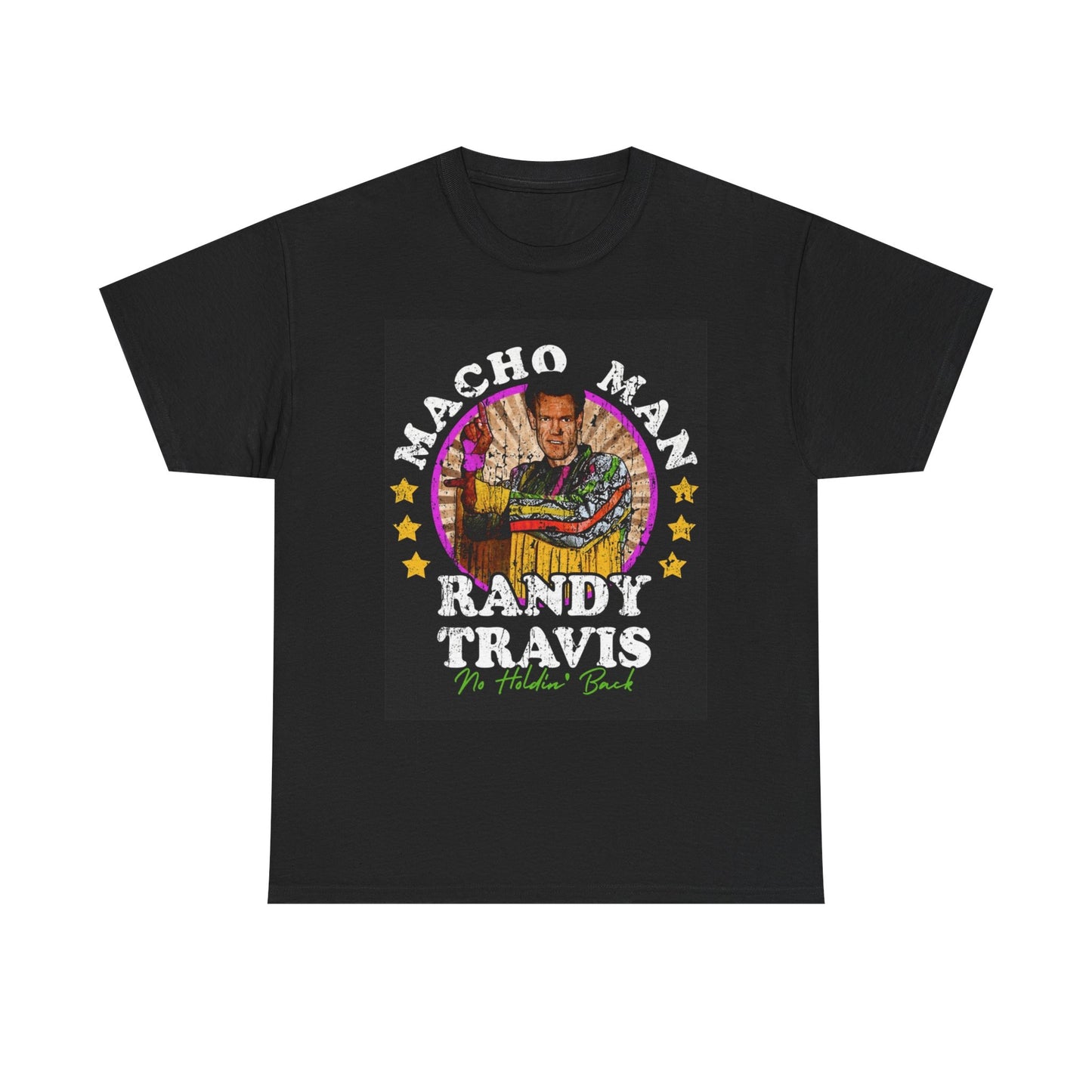 Randy Travis Macho Man Graphic T Shirt Vintage Country Unisex Heavy Cotton Tee