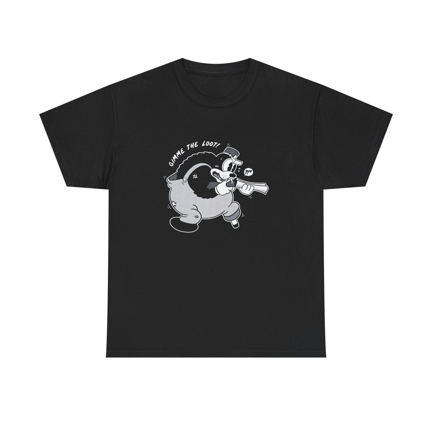 Gimme The Loot Vintage Cartoon Graphic T Shirt Unisex Heavy Cotton Tee