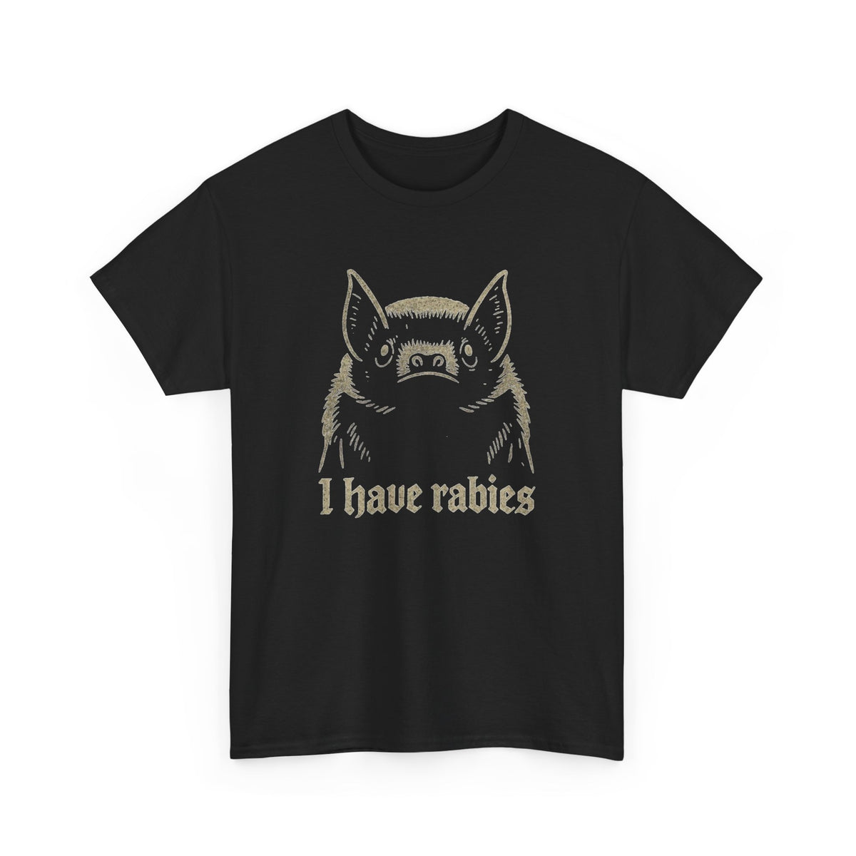 I Have Rabies Funny Graphic T Shirt Men's Bat Jokes Heavy Cotton Tee