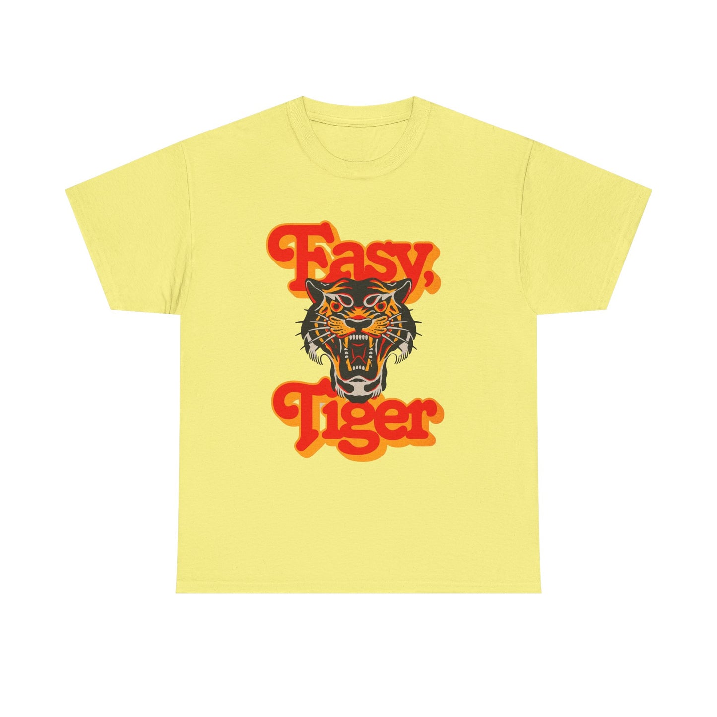 Easy Tiger Retro 70's Classic Graphic T Shirt Regular Men's Heavy Cotton Tee