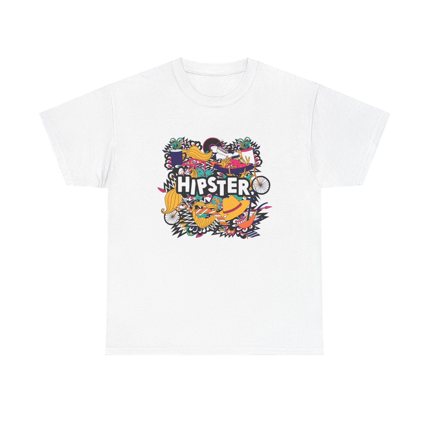 Hipster Graphic T Shirt Funny Unisex Heavy Cotton Tee