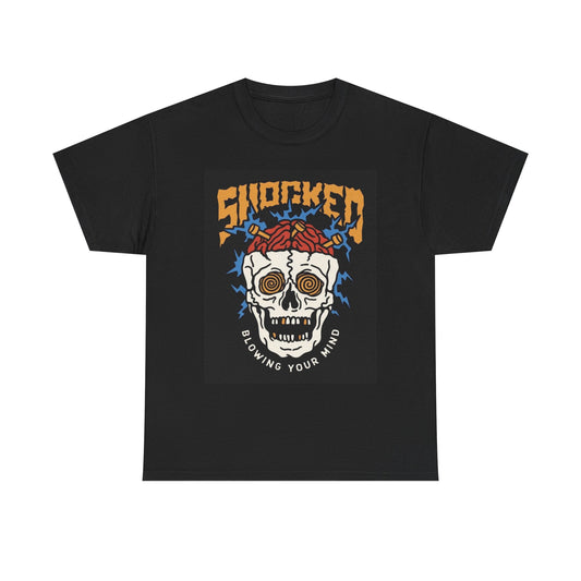 Skull Shocked Graphic T Shirt Vintage Unisex Heavy Cotton Tee