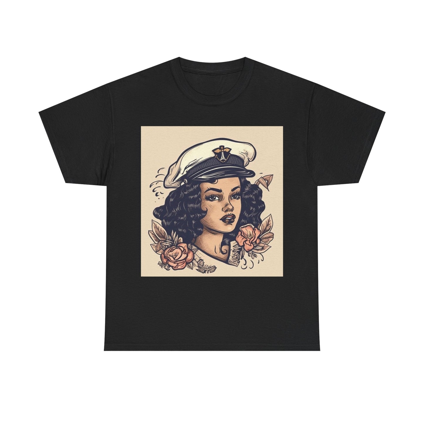 Sailor Jerry Tshirt Vintage Navy Tattoos Sailor Retro Unisex Heavy Cotton Tee 50