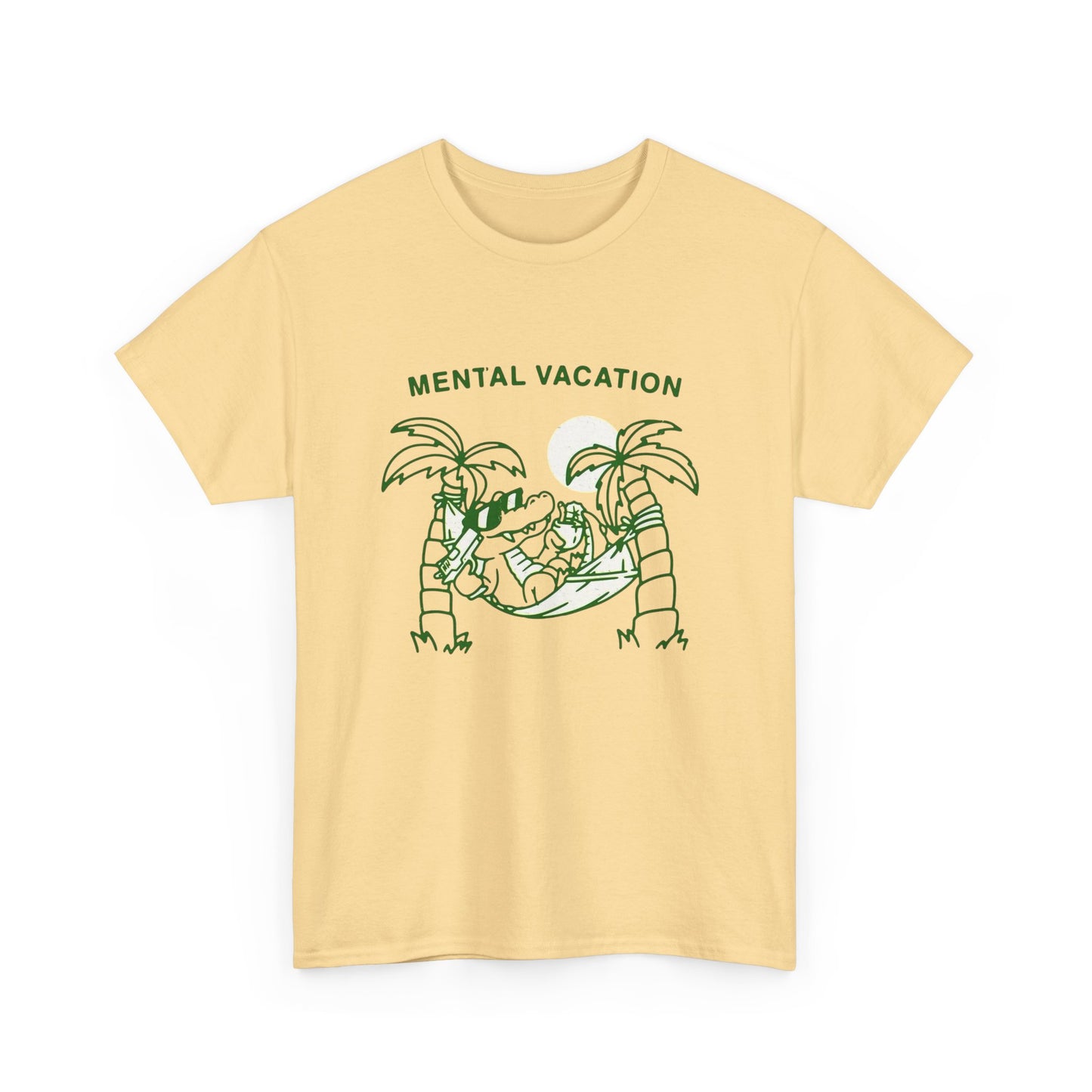 Mental Vacation Funny Graphic T Shirt Unisex Heavy Cotton Tee Gift