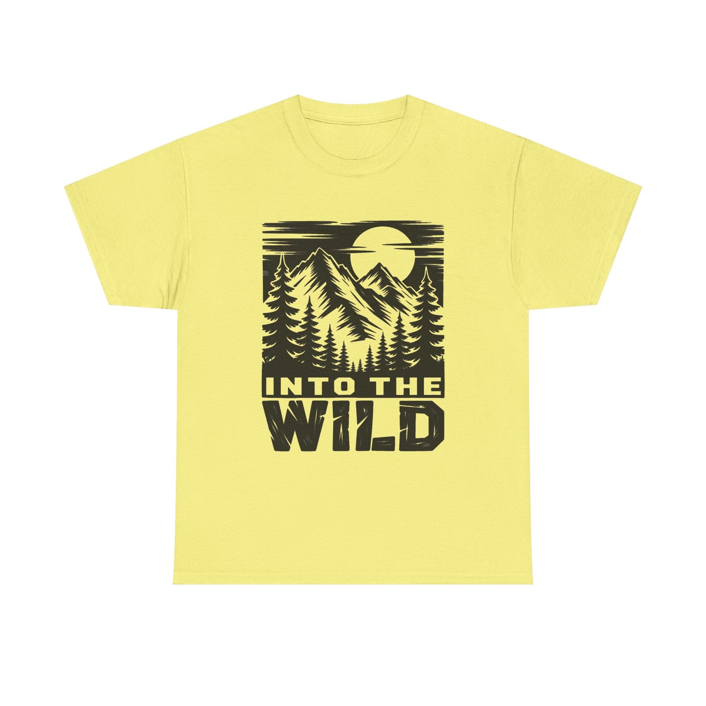 Into The Wild Outdoors Camping Graphic T Shirt Regular Men's Heavy Cotton Tee