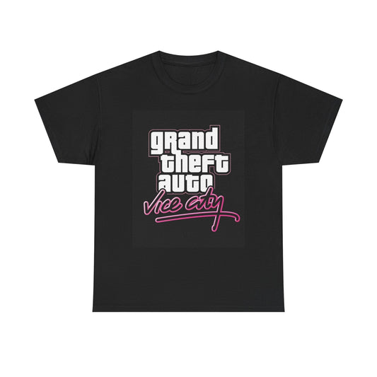 Grand Theft Auto Tshirt Vice City Retro Gamer Graphic Unisex Heavy Cotton Tee