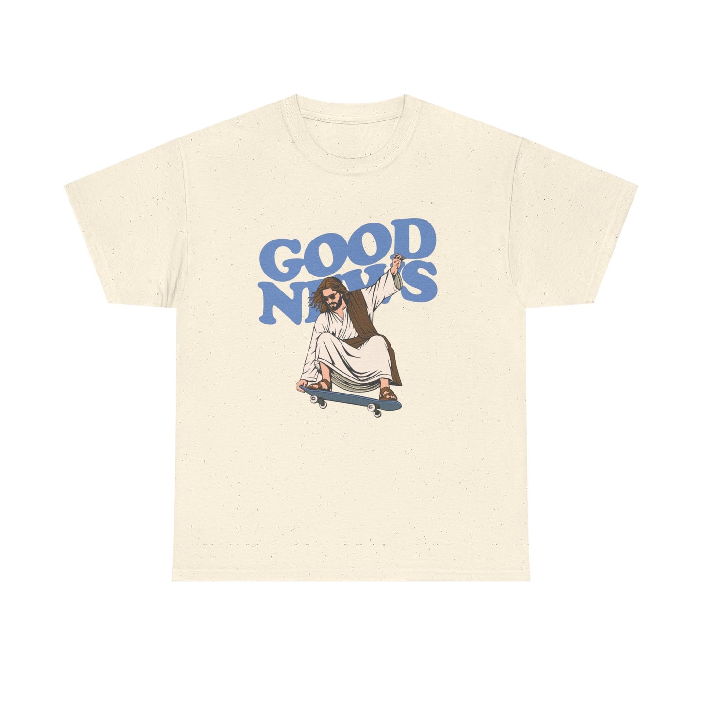 Good News Jesus Skateboarding Graphic T Shirt Men's Heavy Cotton Tee - Quality - Modern True to Size