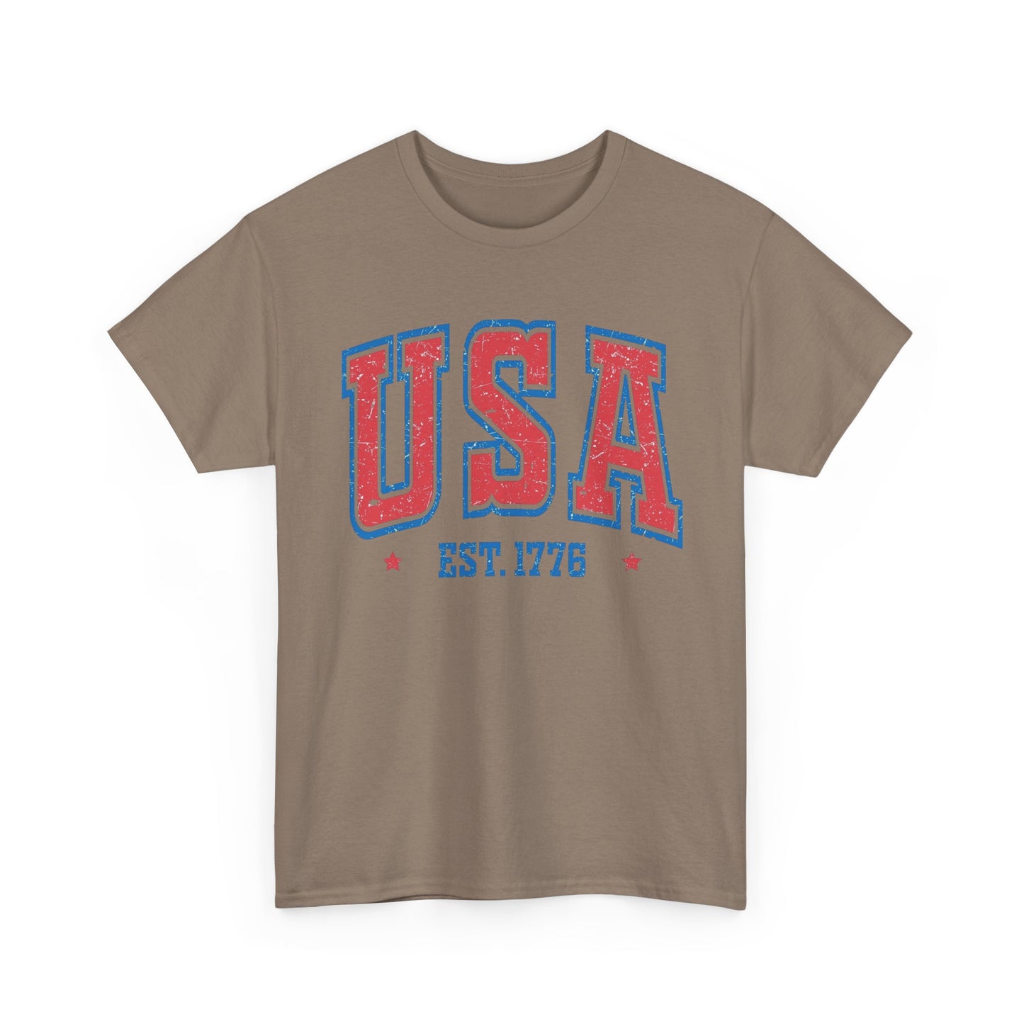 USA 1776 American Flag Graphic T Shirt NEW GIFT Unisex Heavy Cotton Tee Retro