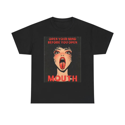 Open Your Mind Graphic T Shirt Funny Unisex Heavy Cotton Tee