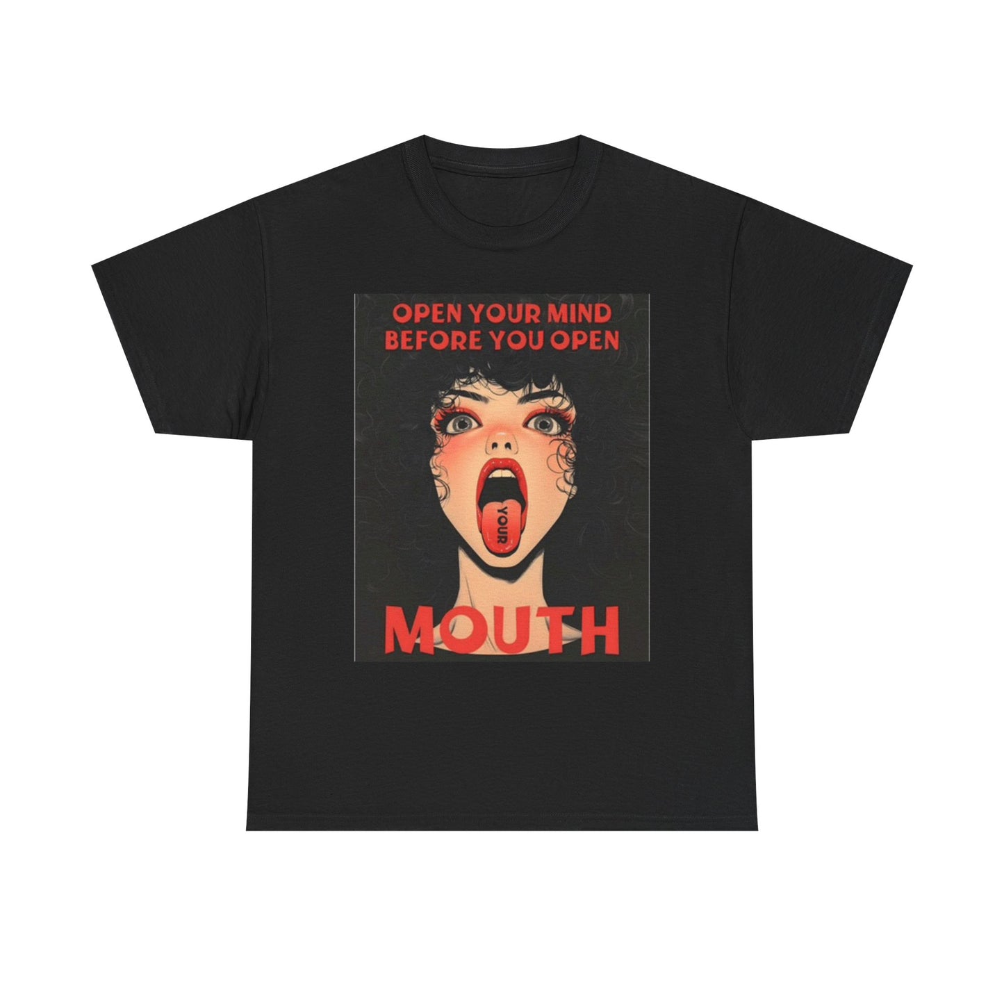 Open Your Mind Graphic T Shirt Funny Unisex Heavy Cotton Tee