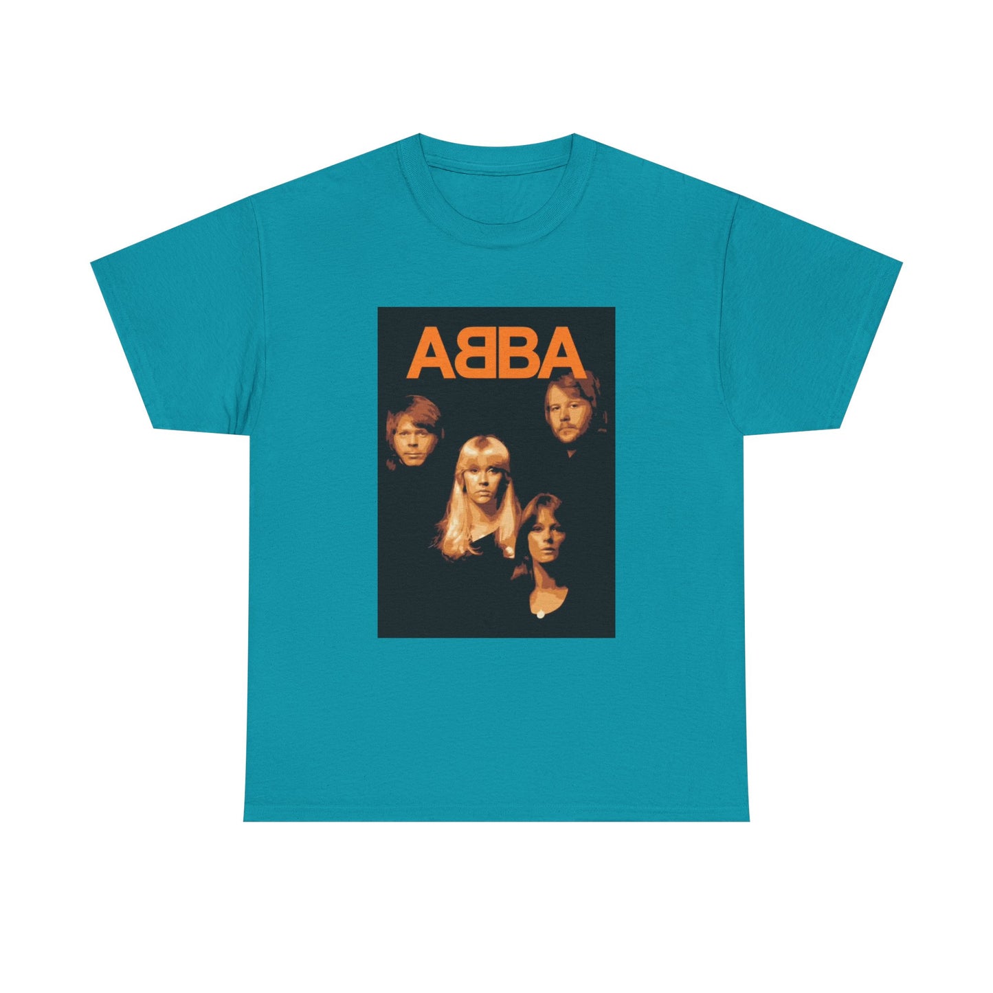 Abba T-shirt vintage retro neon lights classic music Unisex Heavy Cotton Tee