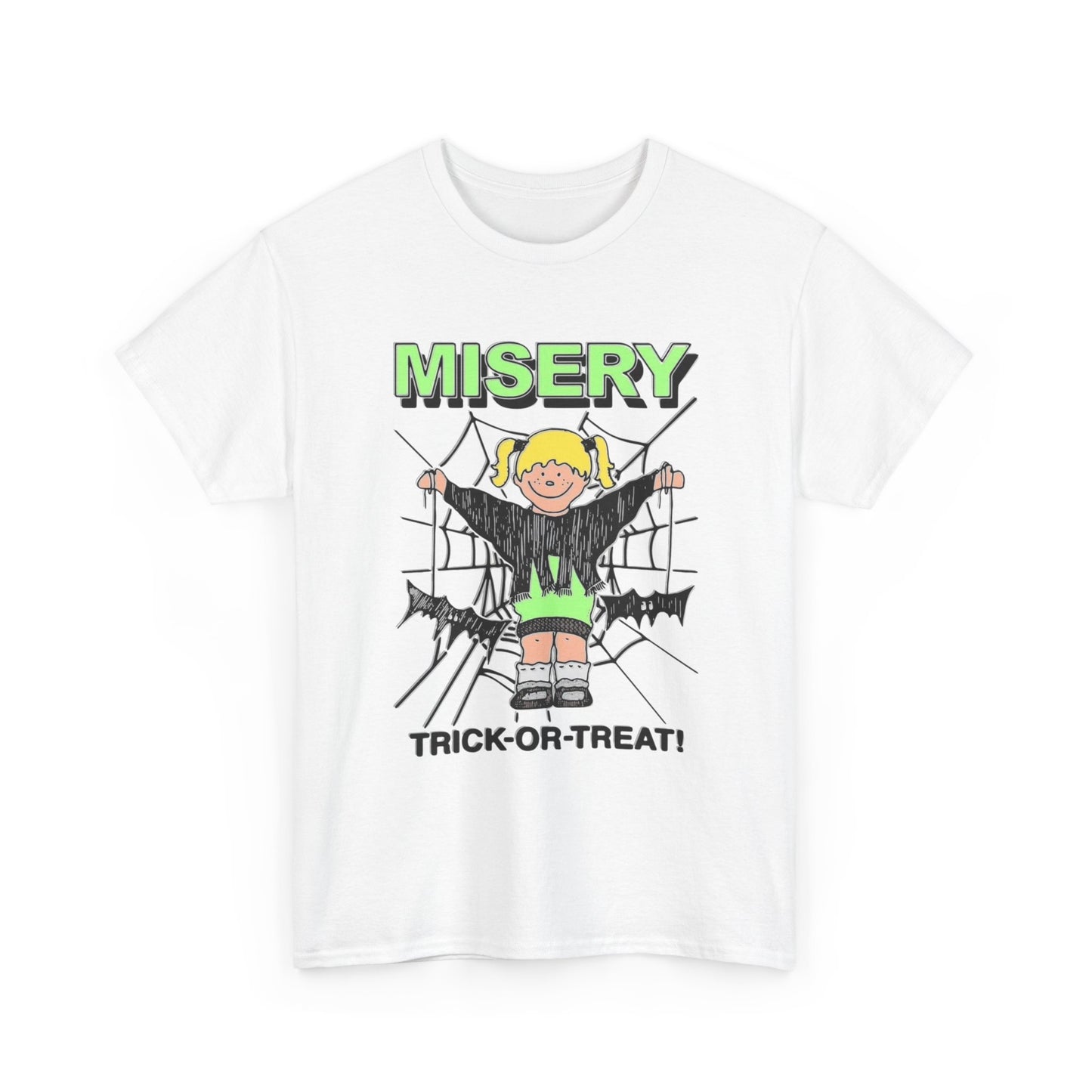 Misery Trick Or Treat Graphic T Shirt New Adult Unisex Heavy Cotton Tee