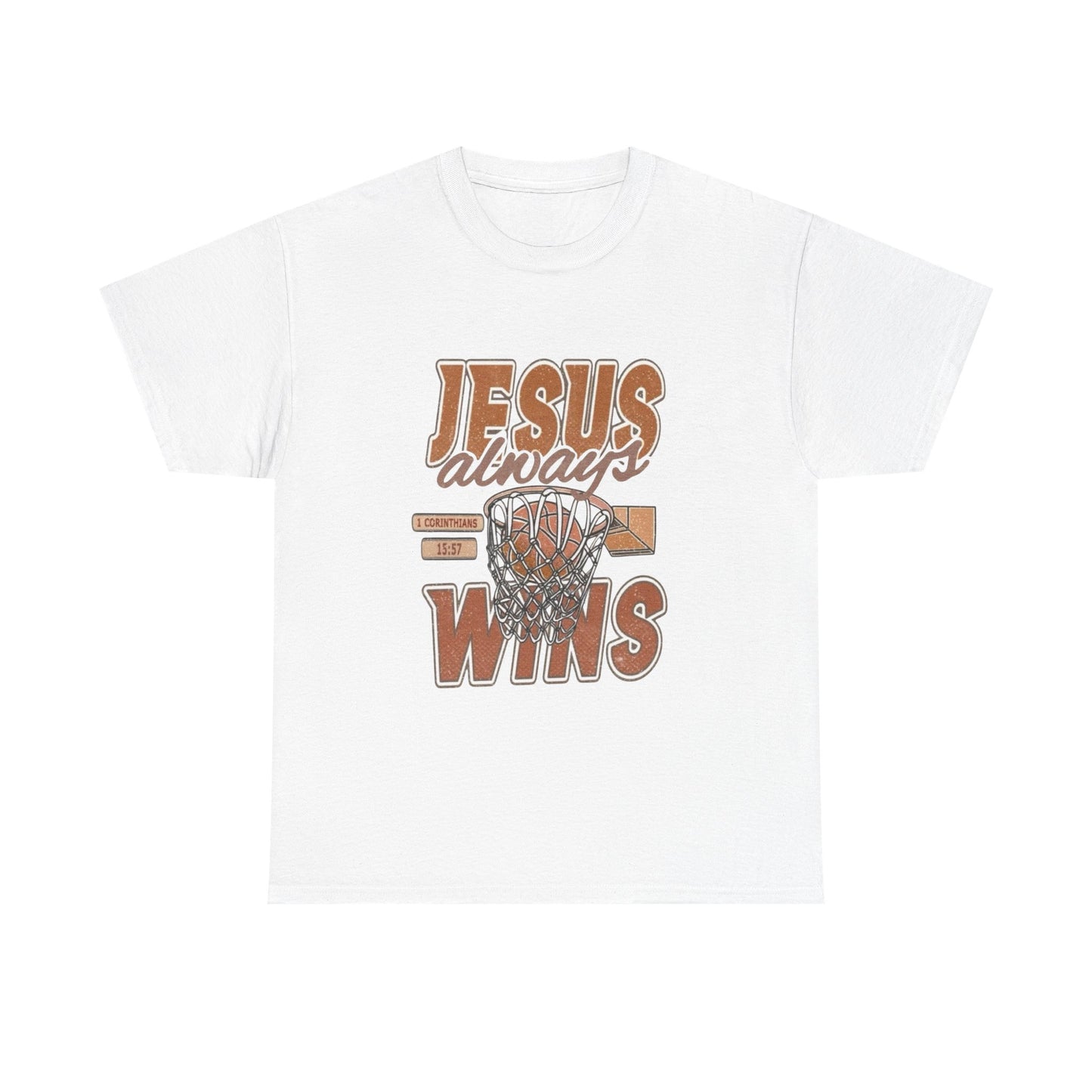 Jesus Always Wins Graphic T Shirt Unisex Heavy Cotton Tee