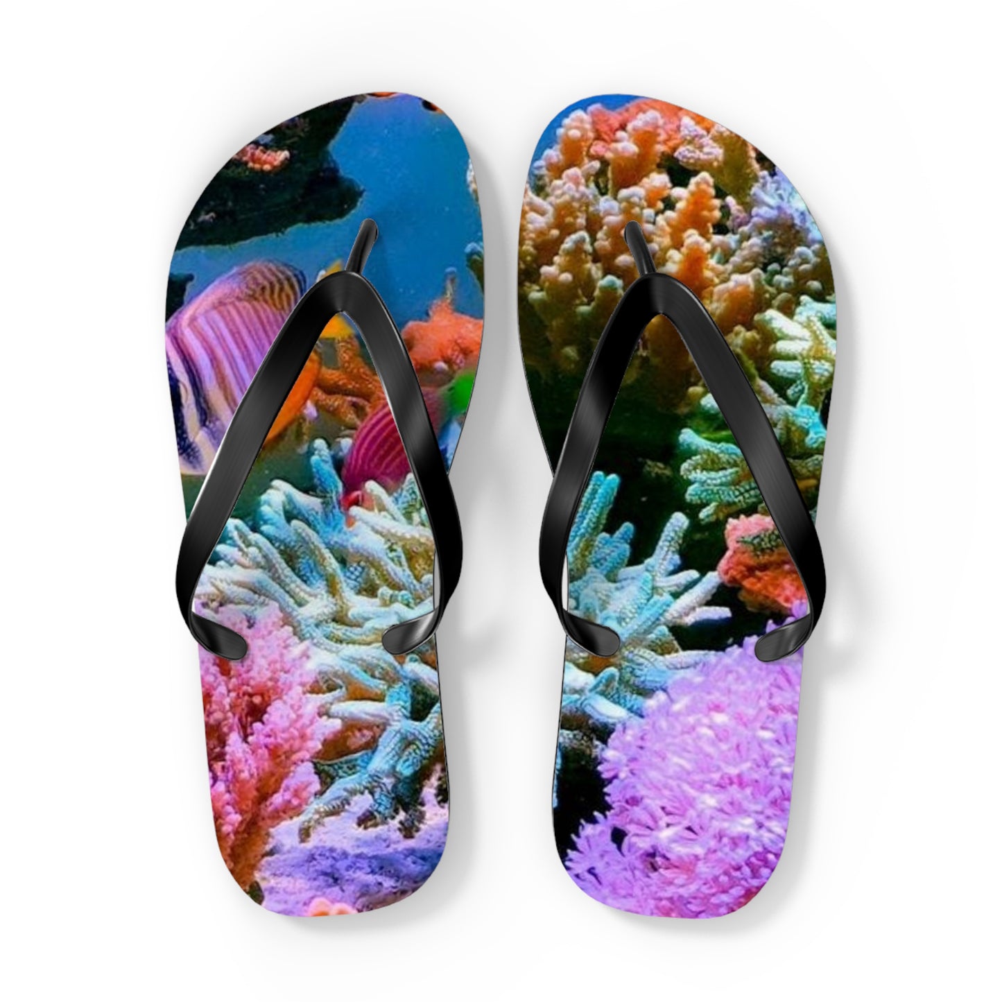 Coral Reef Summer Sandals, Beach Shoes, Vacation Flip Flops, Pool Slides