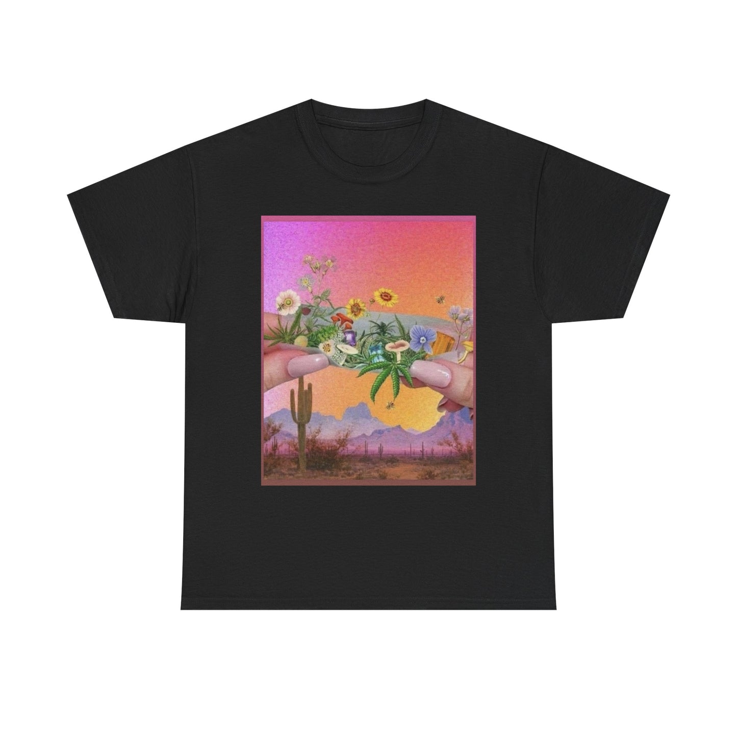 Rolling Flowers Graphic T-Shirt Women's Heavy Comfy Cotton Tee