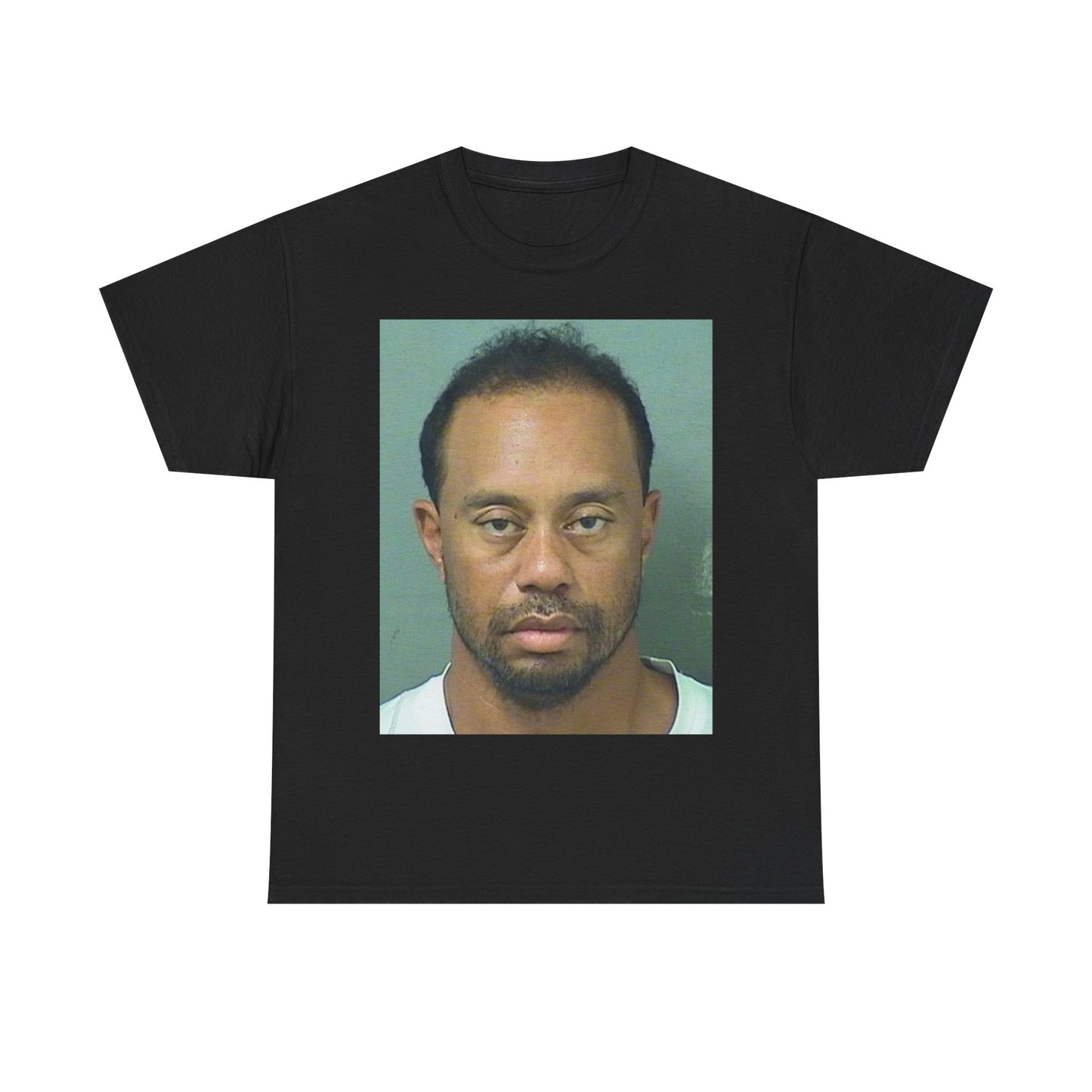 Tiger Woods Tshirt Funny Mugshot Golf Masters Golfing Unisex Heavy Cotton Tee