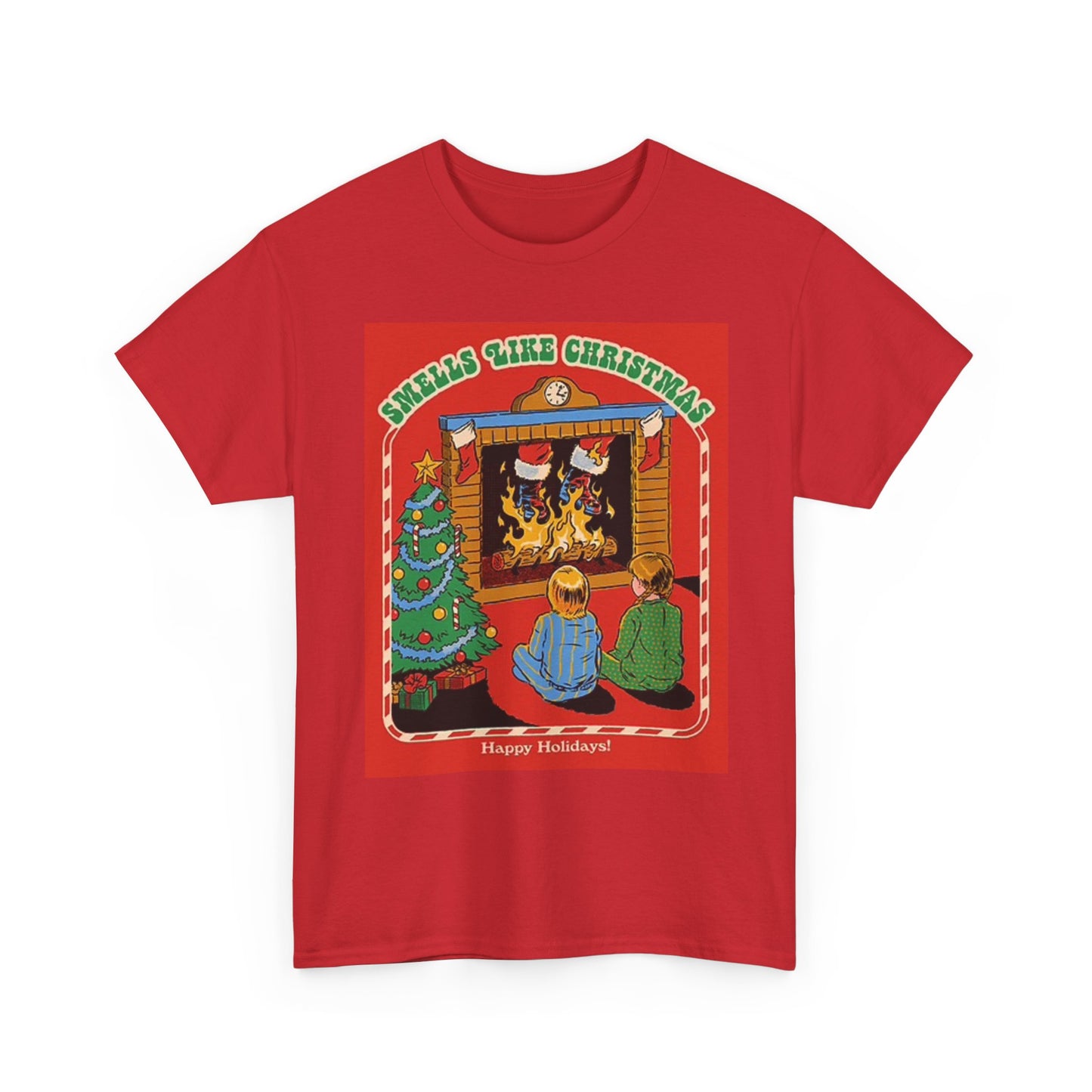 Smells Like Chistmas T Shirt Retro Comedy Unisex Heavy Cotton Tee