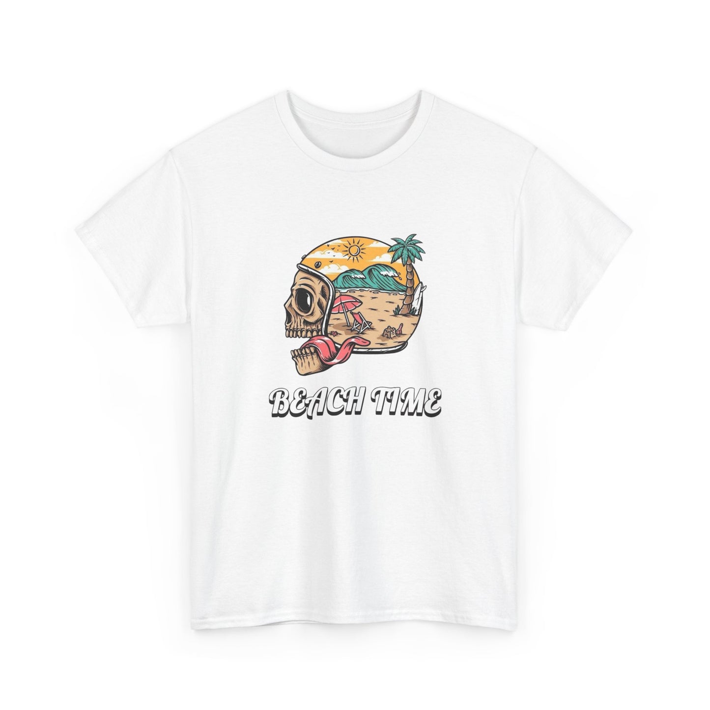 Beach Time Motorcycles T Shirt Graphic Unisex Heavy Cotton Tee NEW GIFT