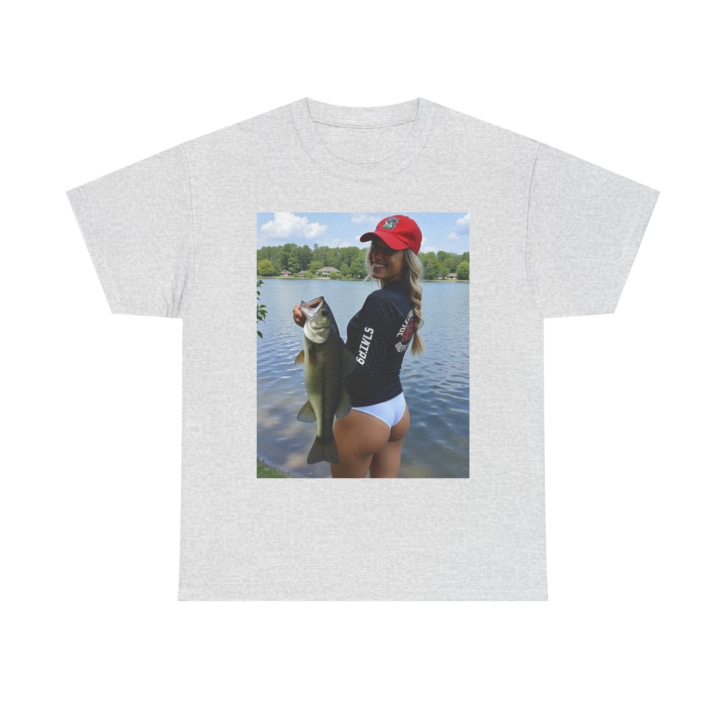 Babes Fishing Bikini Graphic T Shirt S-5XL Unisex Heavy Cotton Tee