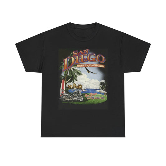 San Diego Harley Davidson Graphic T Shirt Vintage Unisex Heavy Cotton Tee
