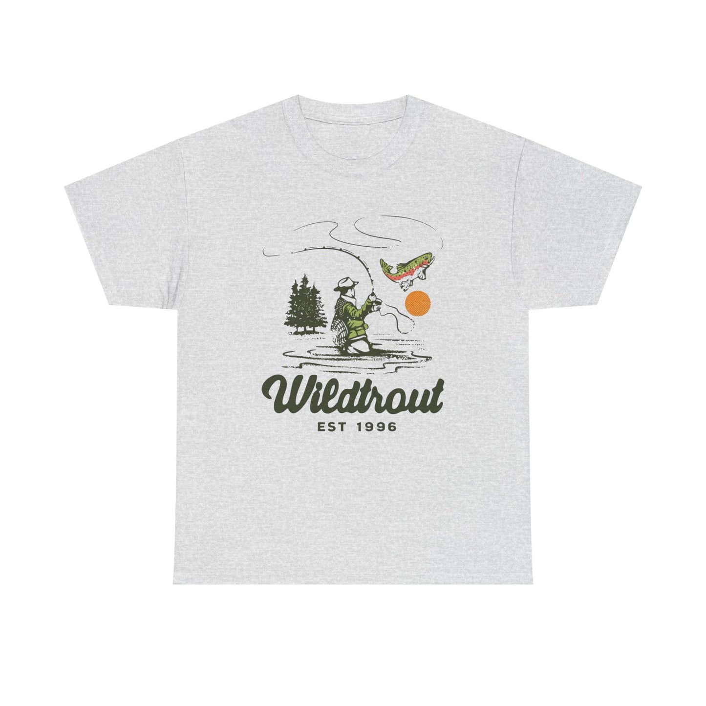 Wild Trout Fishing Graphic T Shirt Unisex Heavy Cotton Tee