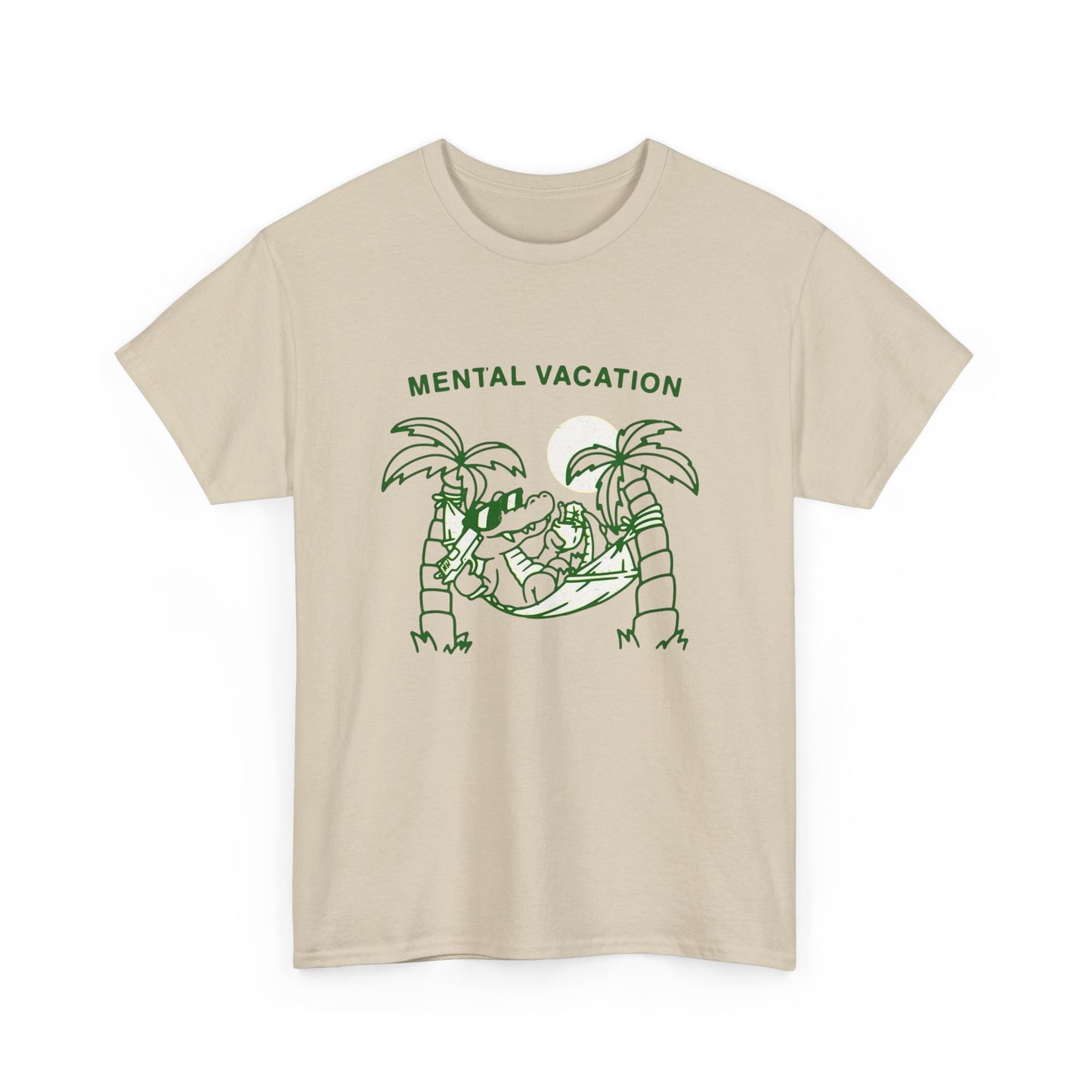 Mental Vacation Funny Graphic T Shirt Unisex Heavy Cotton Tee Gift