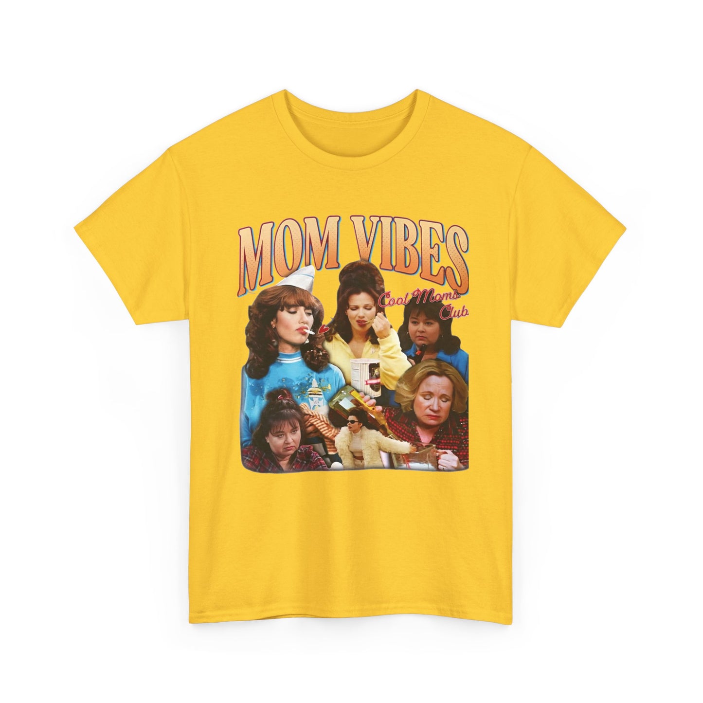 Mom Vibes Retro Graphic T Shirt Vintage Womens Funny 90s Cotton Tee