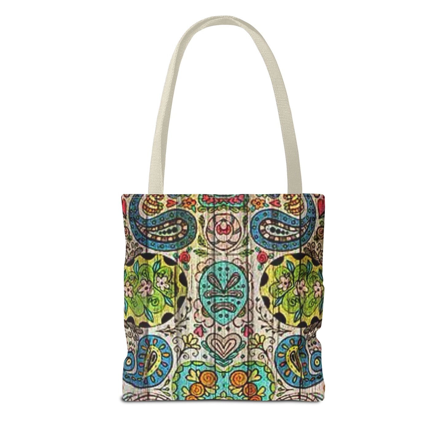 Multi Paisley Green Blue Tan Color BRAND NEW MODERN Tote Bag (AOP)