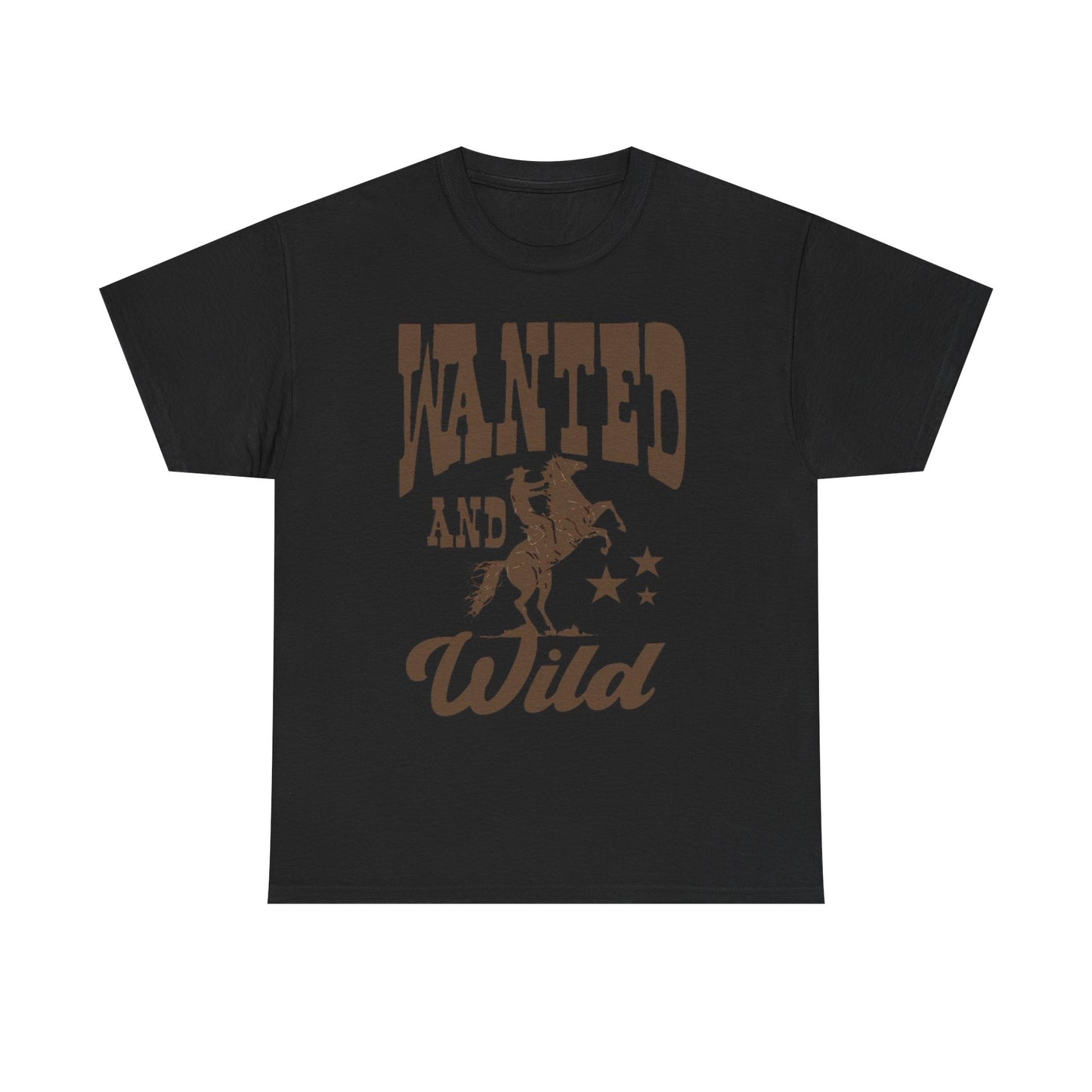 Wanted And Wild Cowboy Graphic T Shirt ALL SIZES Tee Unisex Heavy Cotton