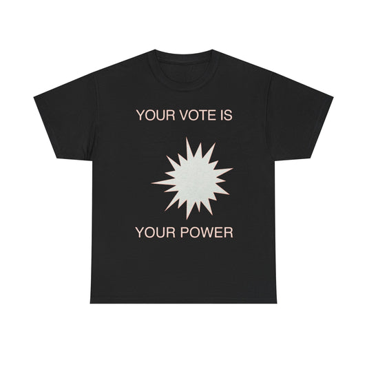 Your Vote Is Your Power Graphic T Shirt NEW GIFT Unisex Heavy Cotton Tee