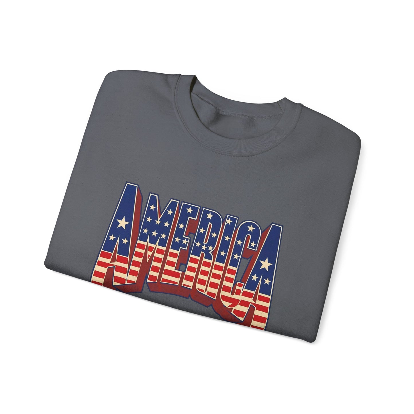 America Graphic USA Retro Sweater NEW Unisex Heavy Blend™ Crewneck Sweatshirt