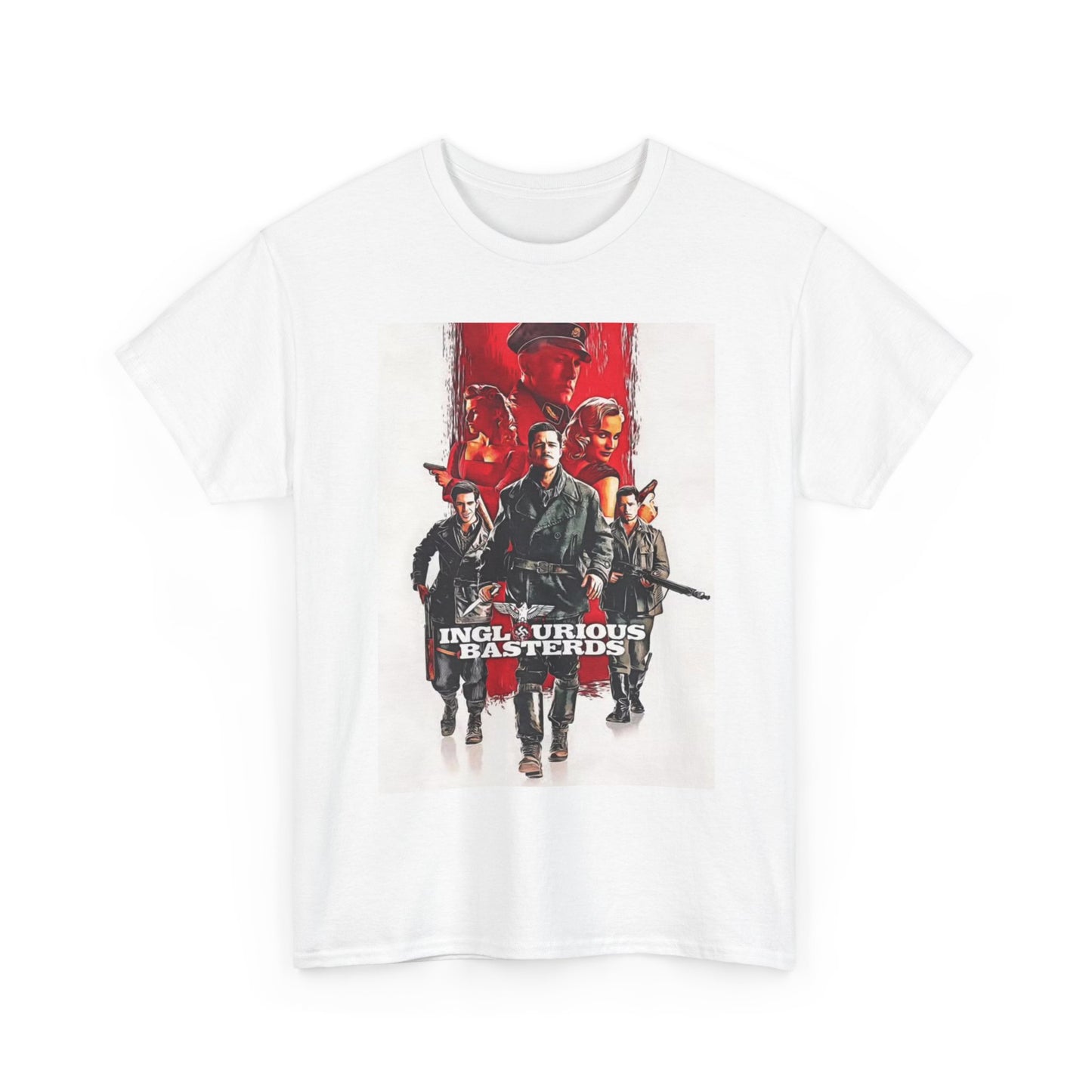 Inglorious Bastards T shirt Retro Movie Poster Brad Pitt Unisex Heavy Cotton Tee
