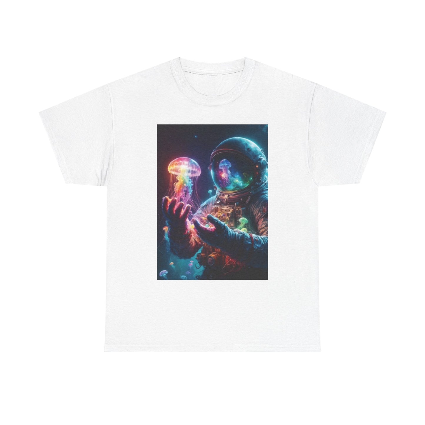 Mushroom Astronaut Graphic T Shirt Space travel Unisex Heavy Cotton Tee
