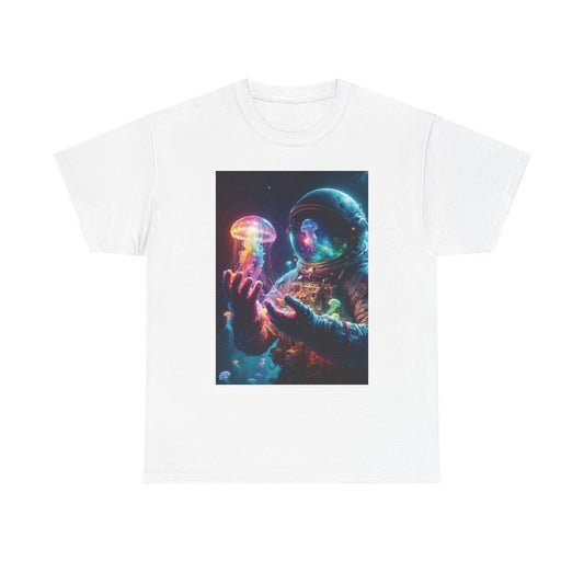 Mushroom Astronaut Graphic T Shirt Space travel Unisex Heavy Cotton Tee