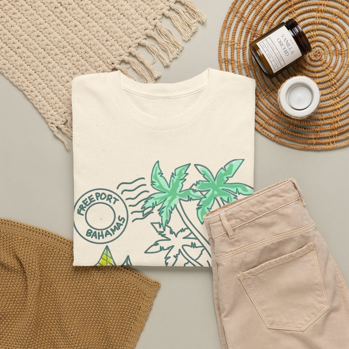 Bahamas Palm Tree Island Graphic T-Shirt Men's Graphic Tee