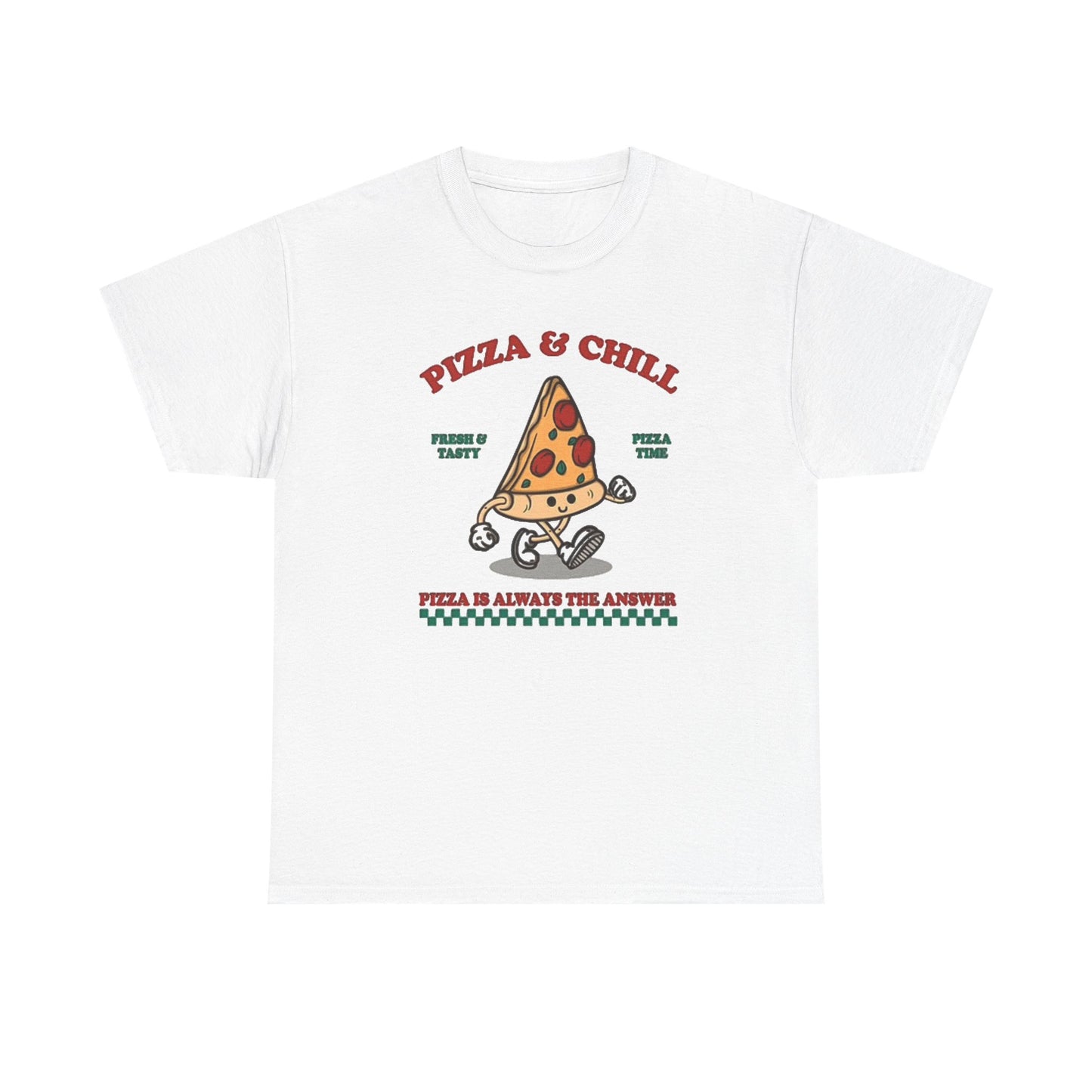 Pizza And Chill Graphic T Shirt Pizza Party Unisex Heavy Cotton Tee