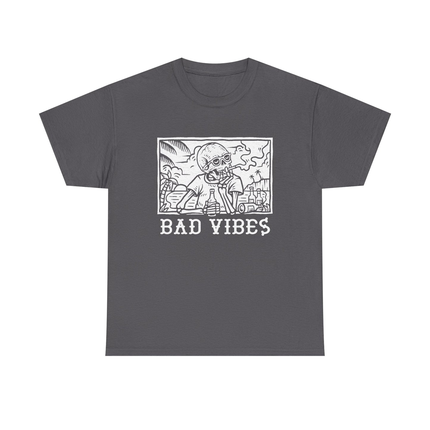 Bad Vibes Graphic T Shirt NEW Unisex Heavy Cotton Tee